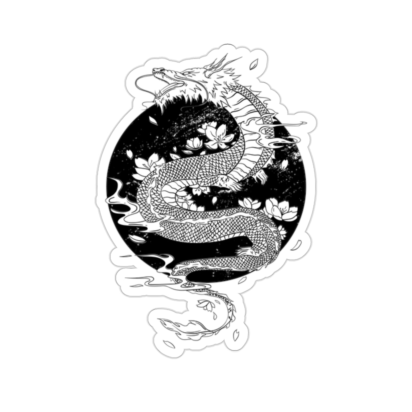 Indie Japanese Art, Japan Streeetwear Retro, Japanese Aesthetic Dragon Tattoo Sticker