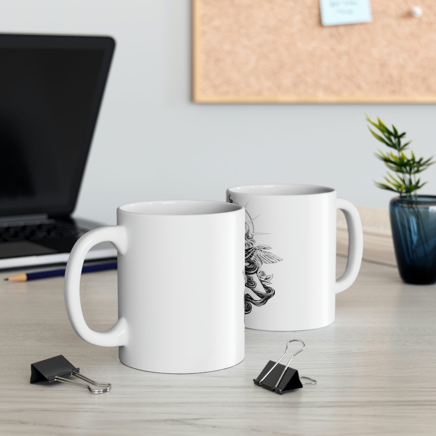 Dark Aesthetic Crying Women White Ceramic Mug