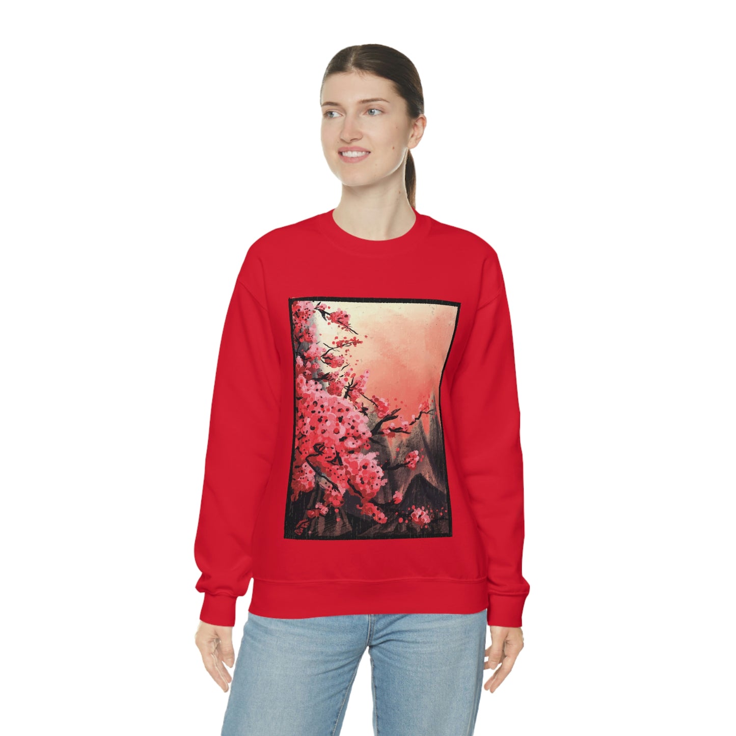 Indie Japanese Art, Japan Streeetwear Retro, Japanese Aesthetic Blossom Sweatshirt