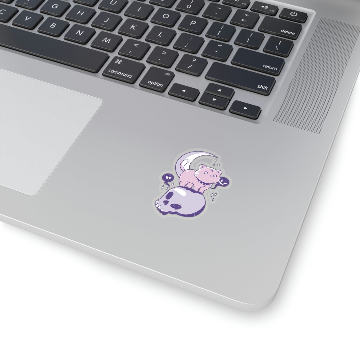 Pastel Goth Cat On Skull Goth Aesthetic Sticker