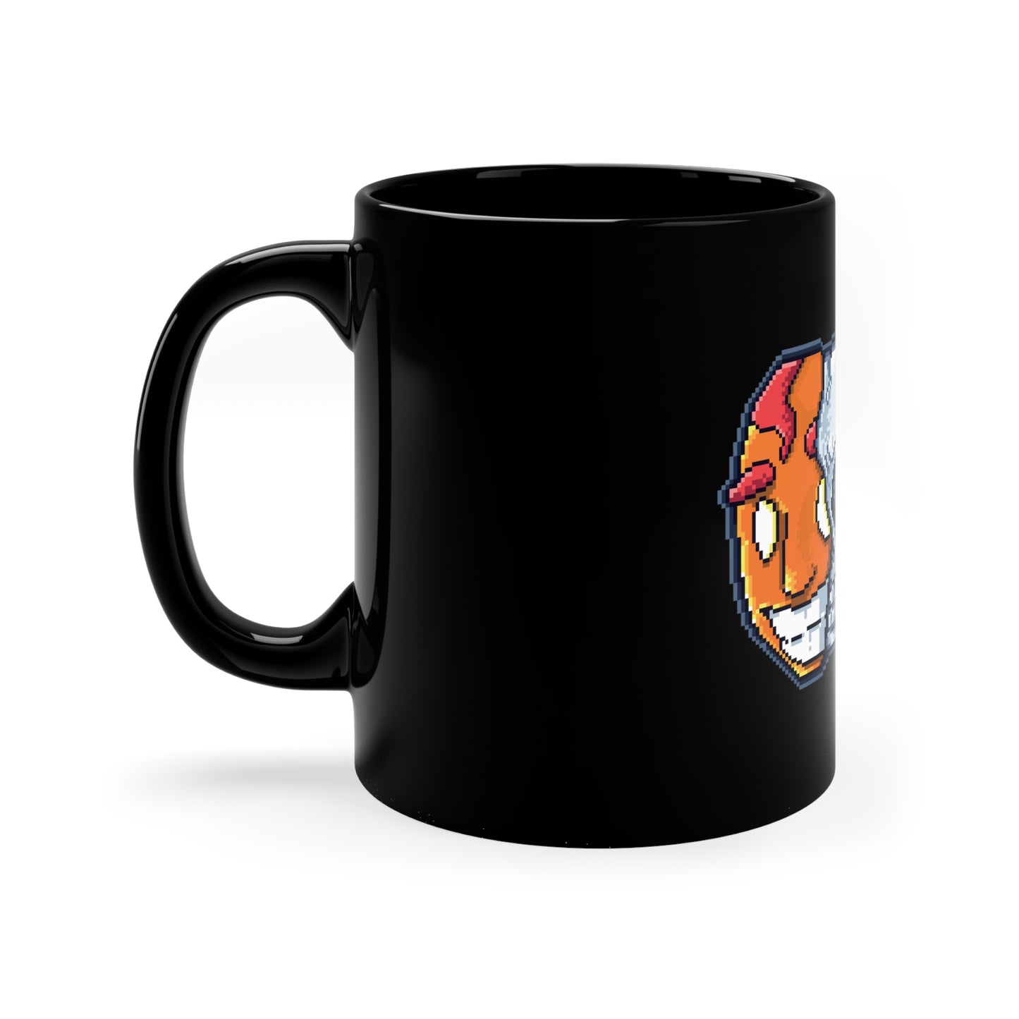 Pixel Split Skull 11oz Black Mug