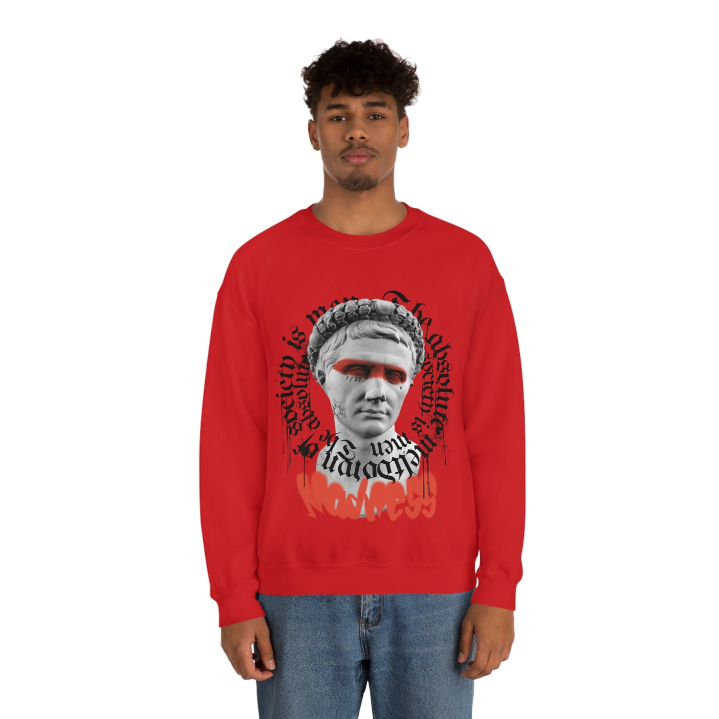 Greek Statue Graffiti Y2k Aesthetic Sweatshirt