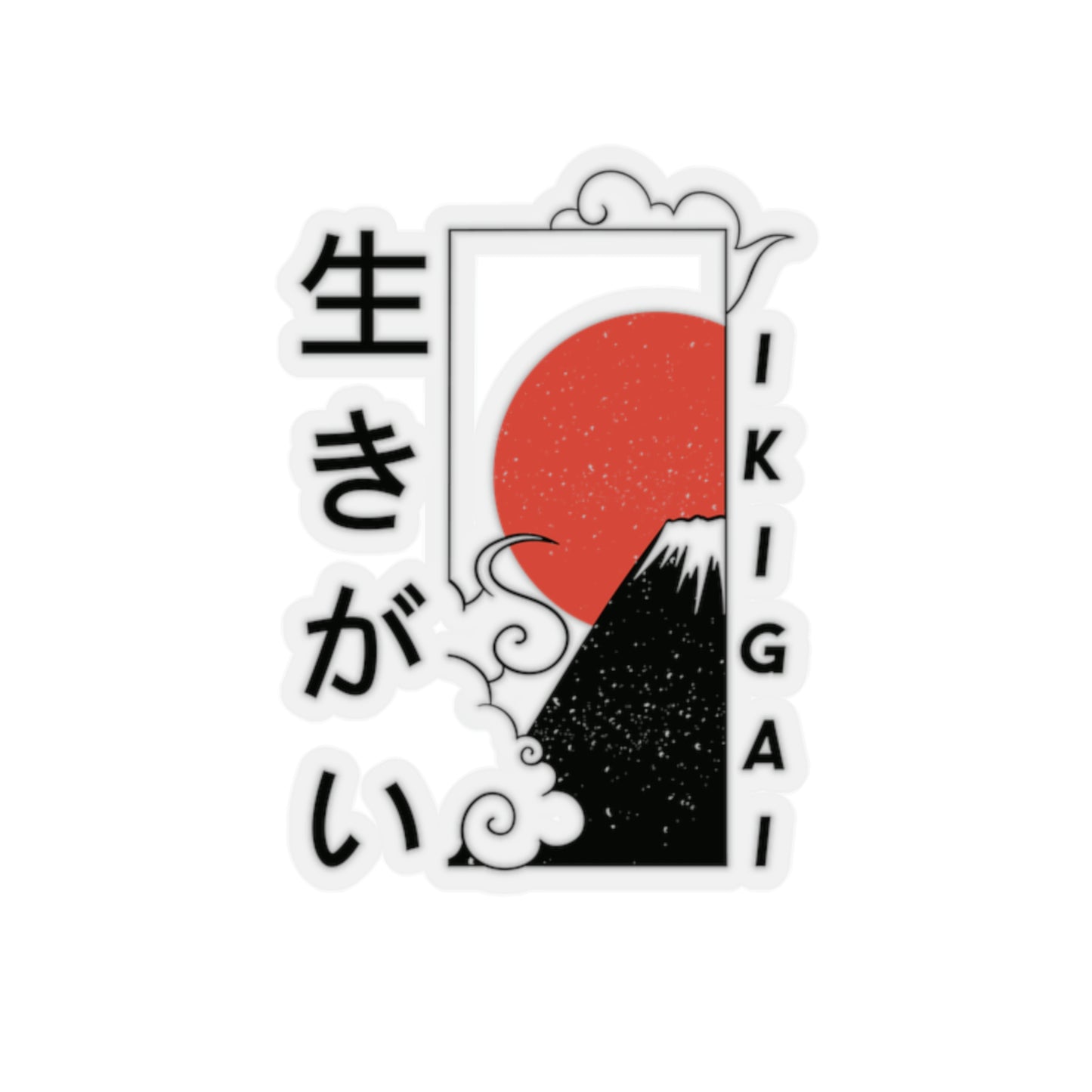 Japanese Aesthetic Ikigai Graphic Sticker