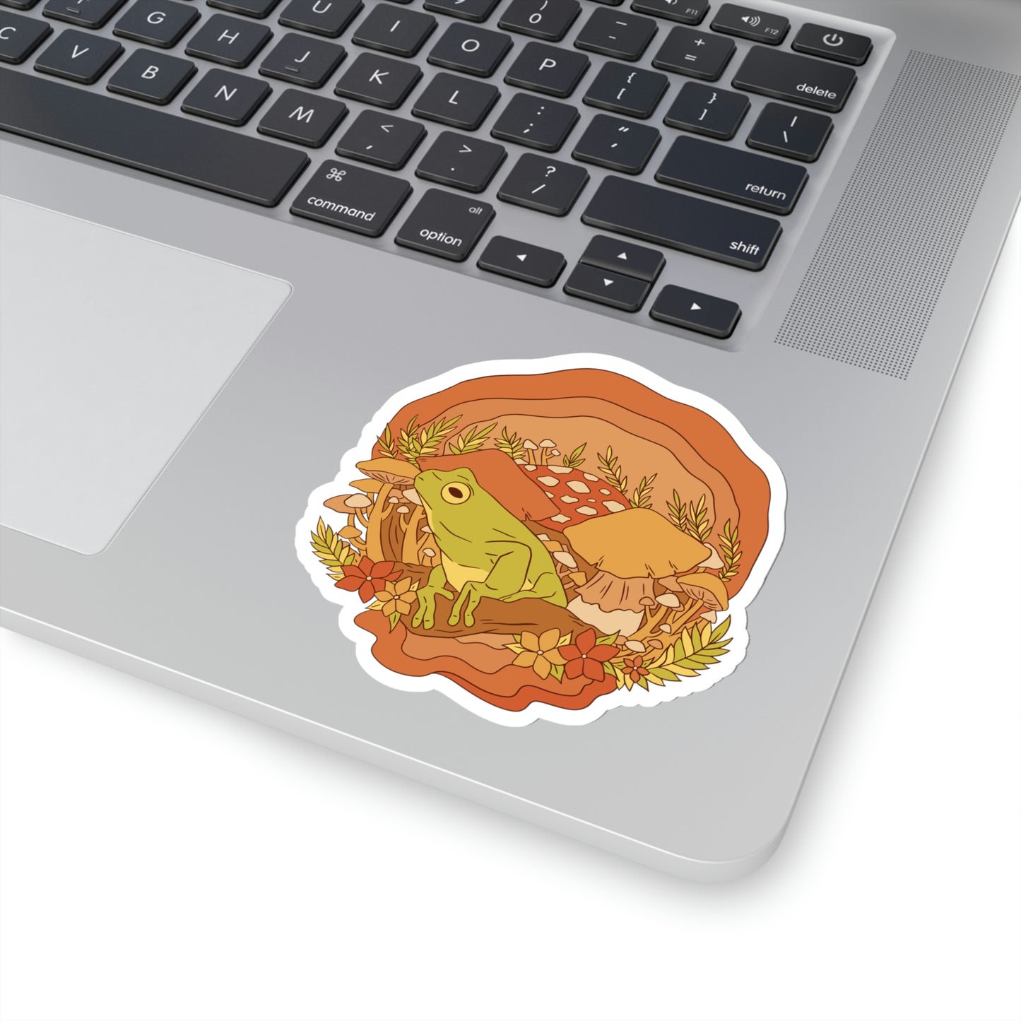 Cottagecore Aesthetic Mushrooms and Frog Sticker
