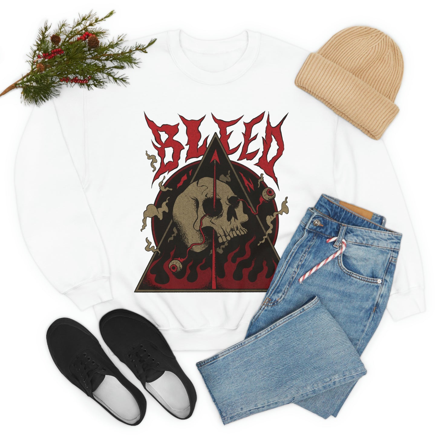 SKULL METAL BAND Goth Aesthetic Sweatshirt