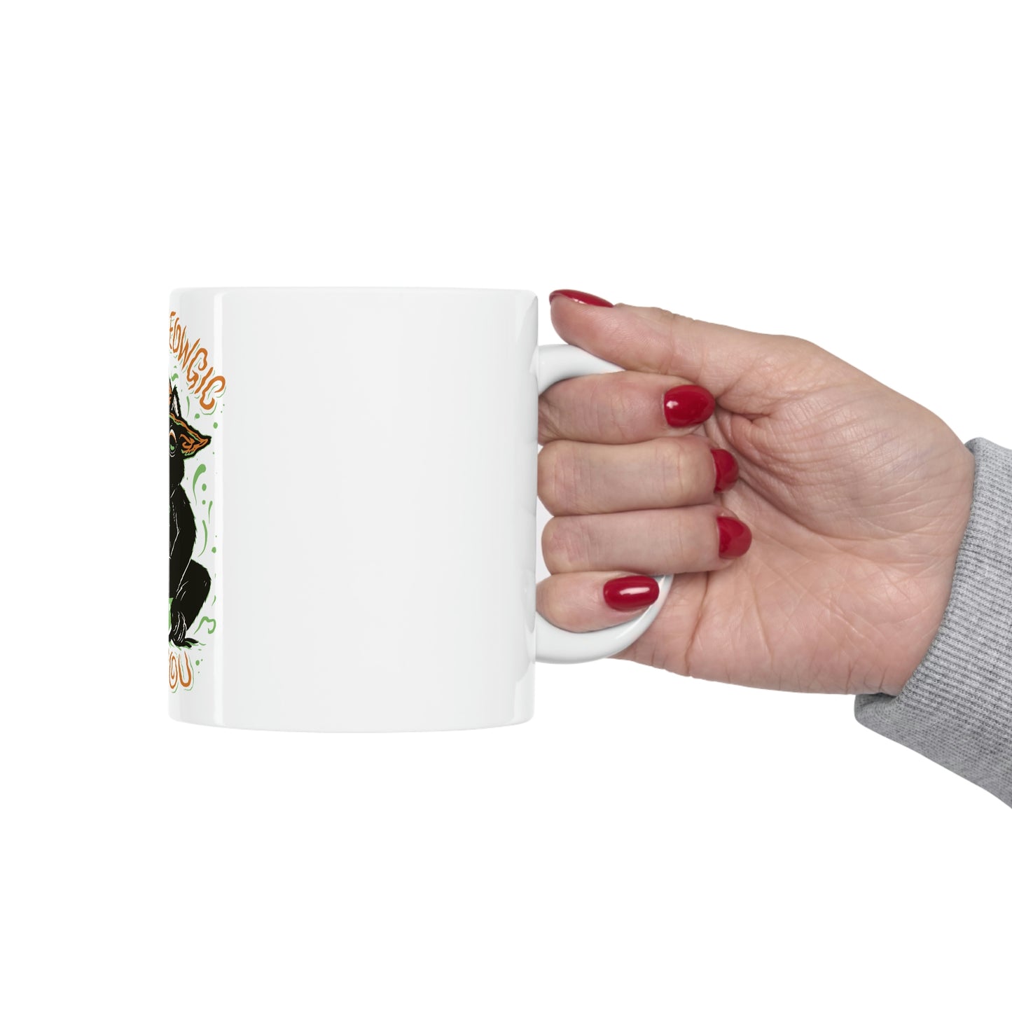 Ill put Meowgic On You Goth Aesthetic White Ceramic Mug