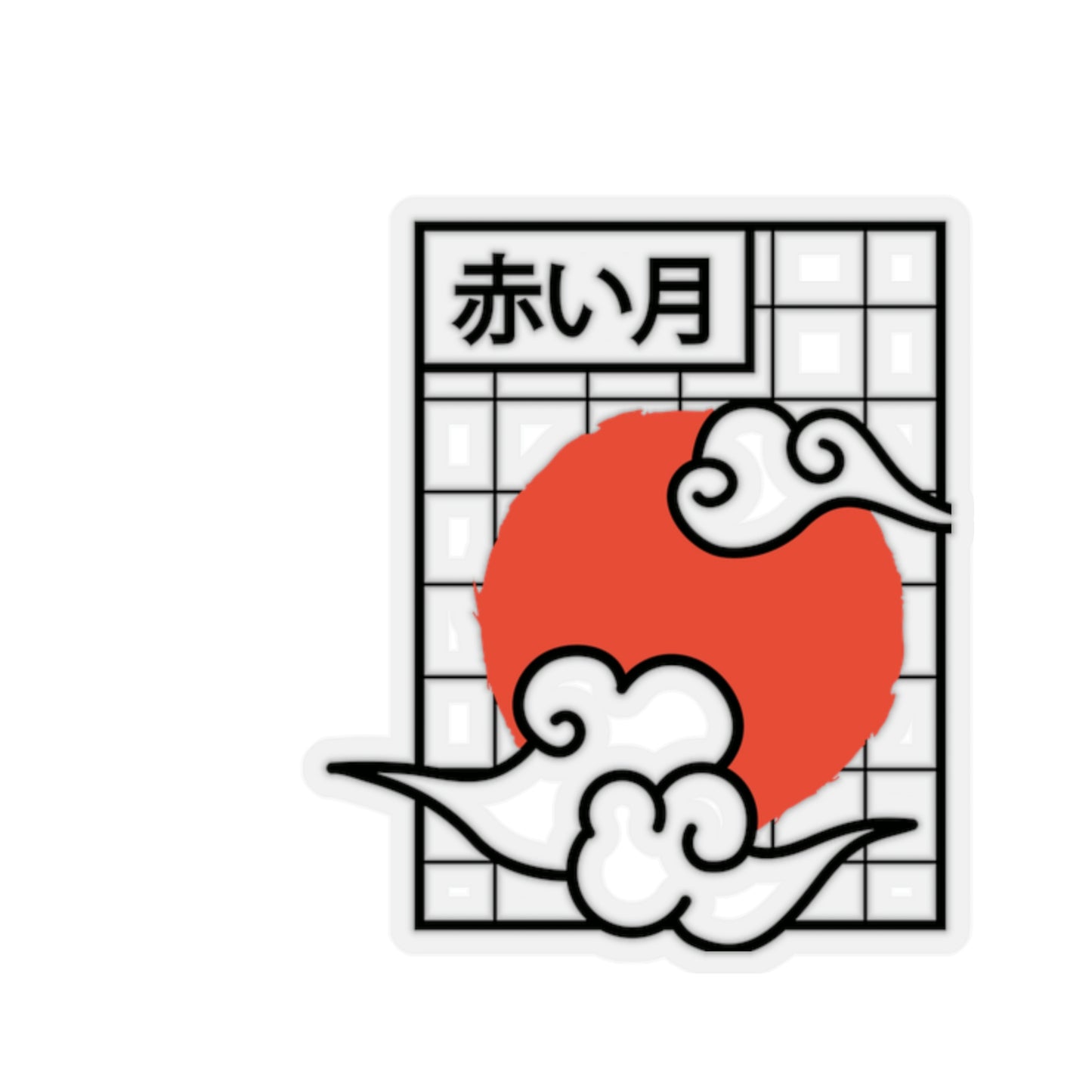 Japanese Aesthetic Redmoon Sticker