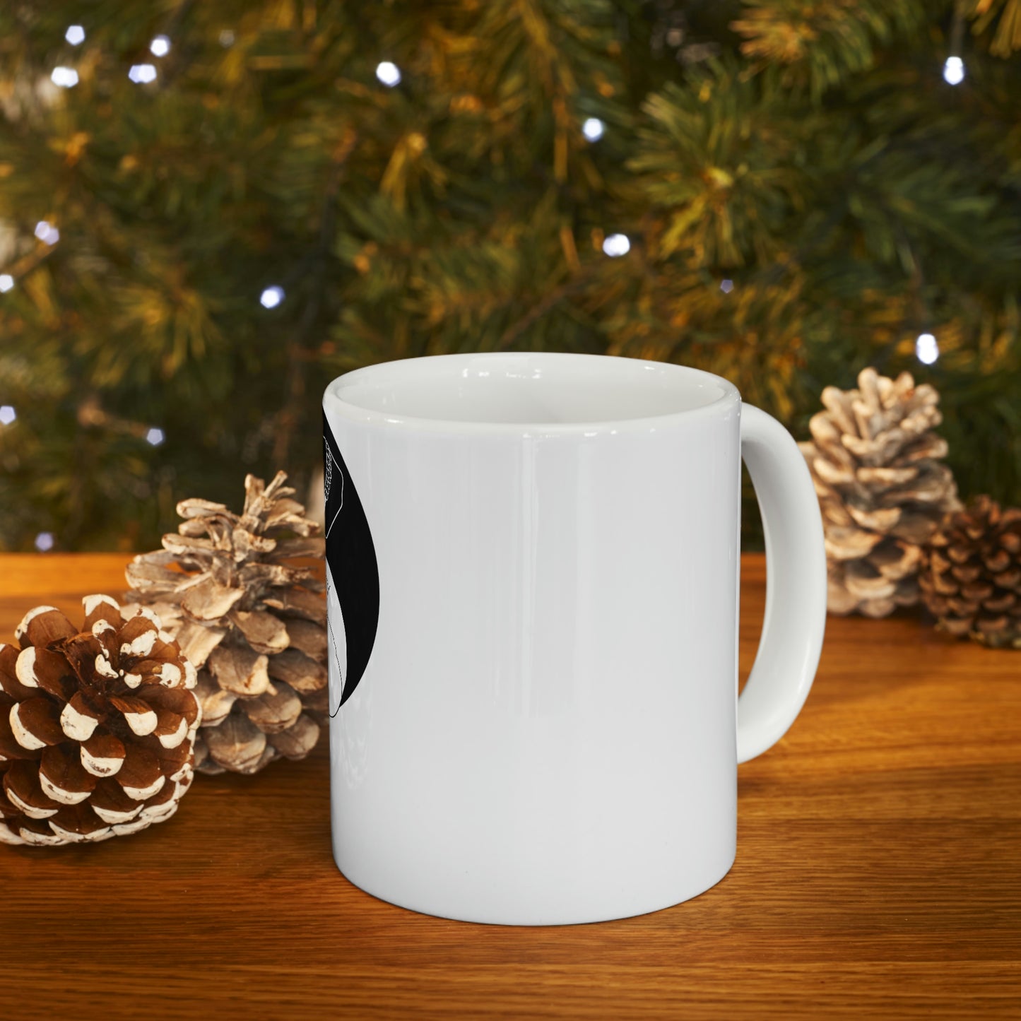 Ying Yang Skulls, Goth Aesthetic White Ceramic Mug