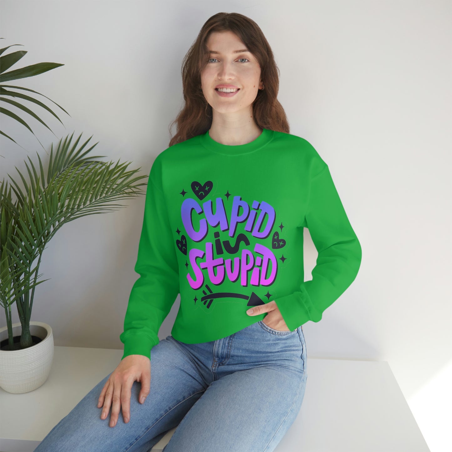 Anti Valentines Day Cupid Is Stupid Sweatshirt