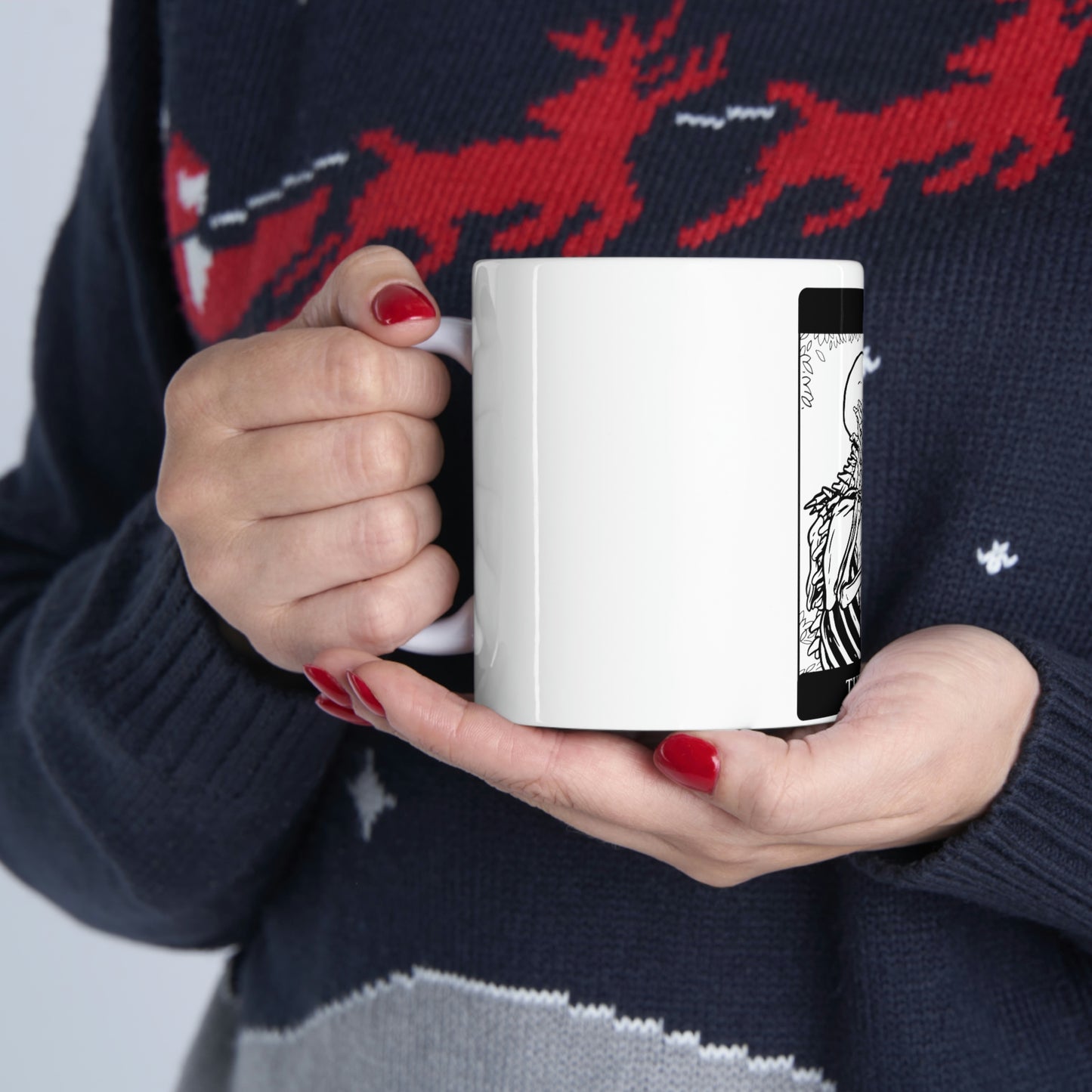 The Lovers Tarrot Card Goth Aesthetic White Ceramic Mug