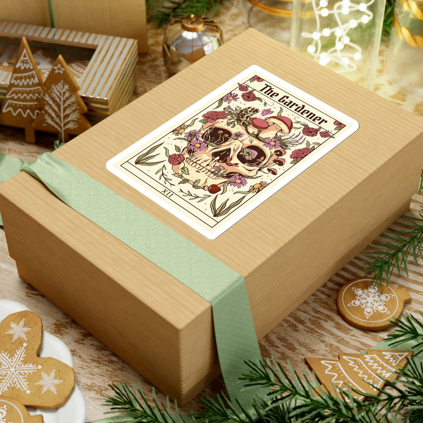 Tarot Card The Gardener Skull Sticker