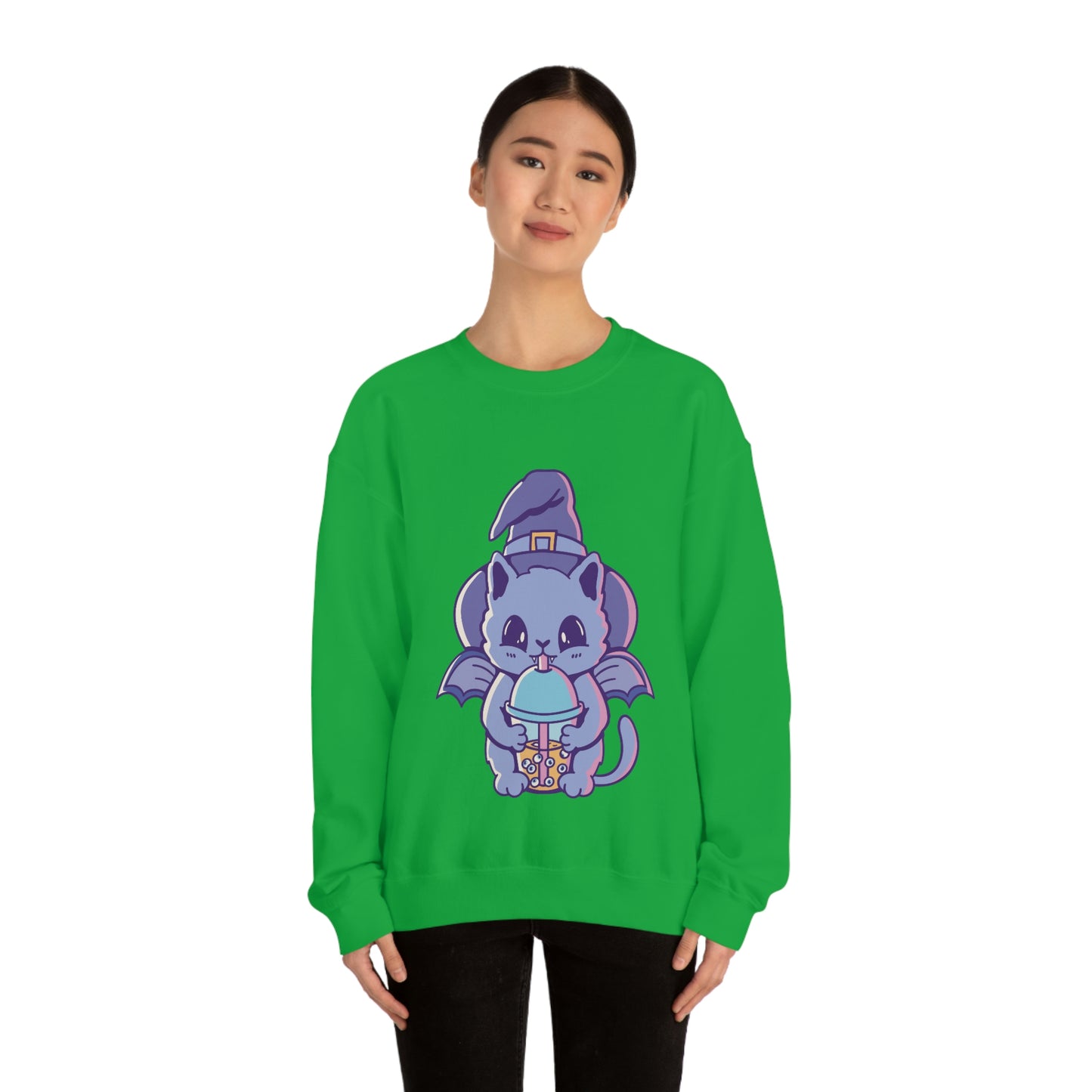 Pastel Goth Cat Witch, Goth Aesthetic Sweatshirt