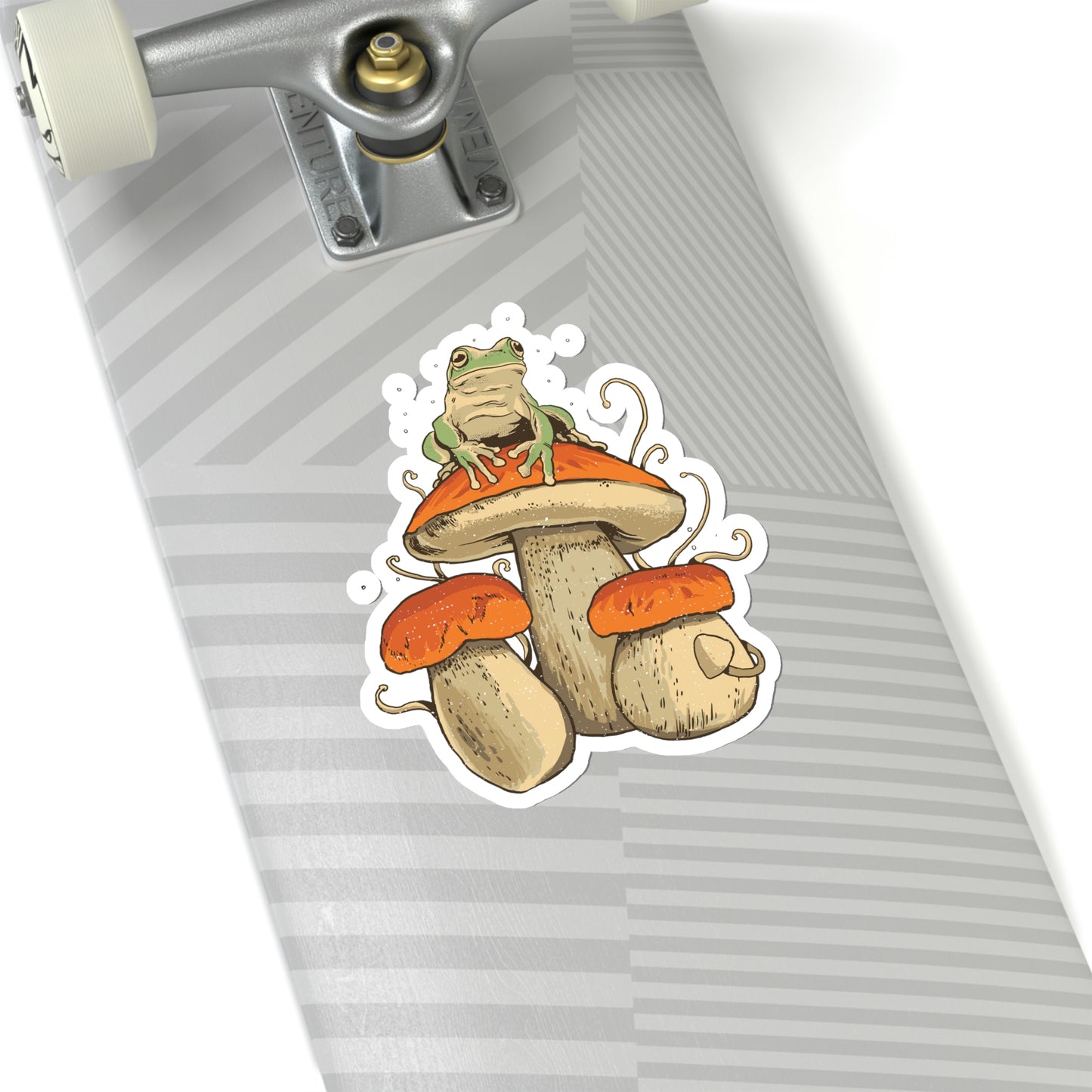 Cottagecore Aesthetic Mushrooms and Frog Sticker