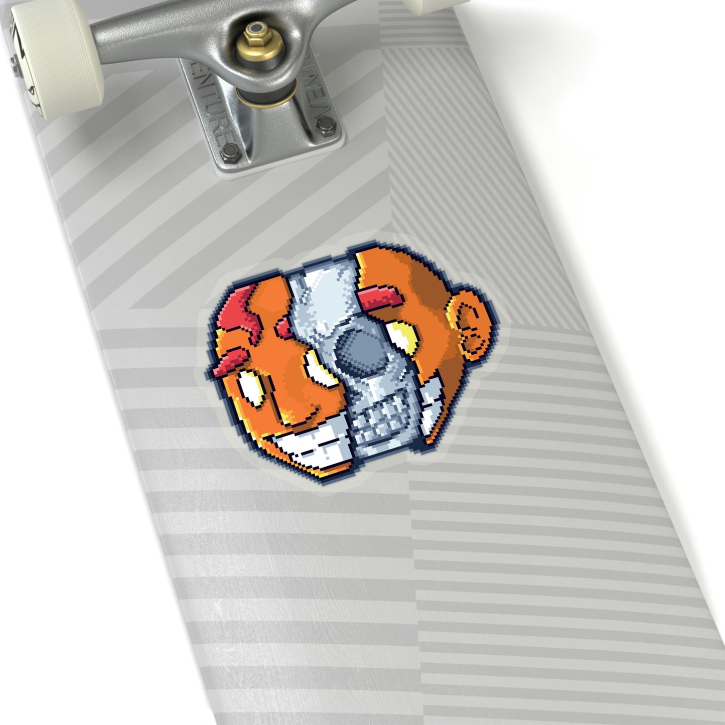 Pixel Split Skull Sticker