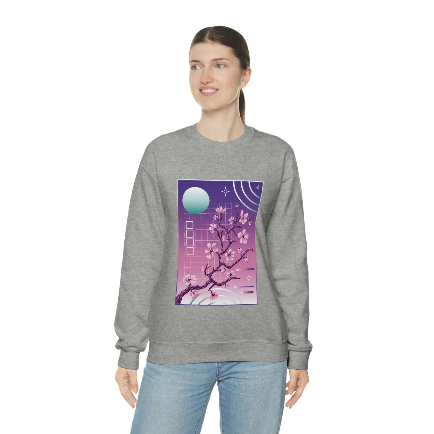 Indie Japanese Art, Japan Streeetwear Retro, Japanese Aesthetic Blossom Sweatshirt