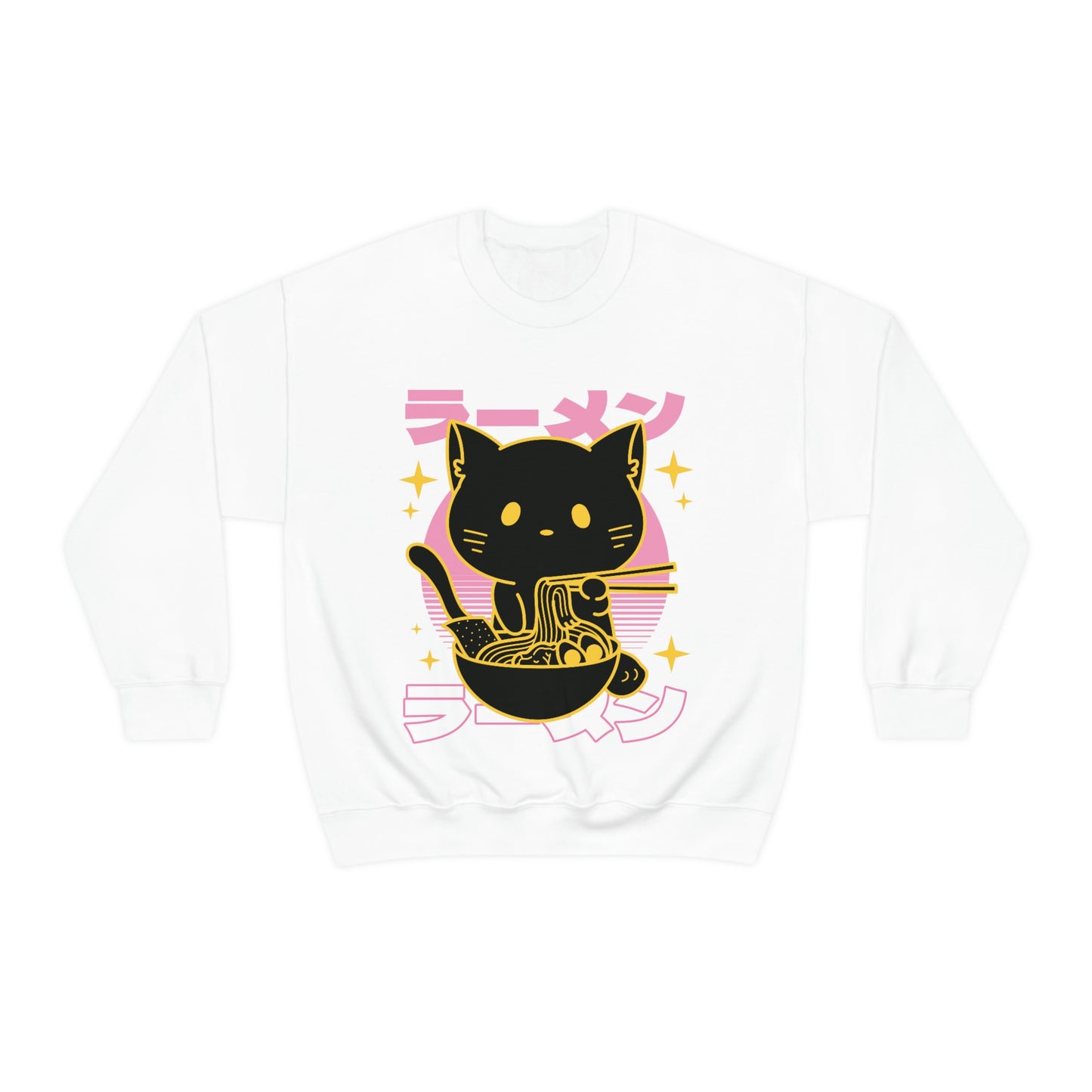 Kawaii Sweatshirt, Kawaii Clothing, Kawaii Clothes, Yami Kawaii Aesthetic, Pastel Kawaii Sweatshirt Cat Ramen Sweater Sweatshirt
