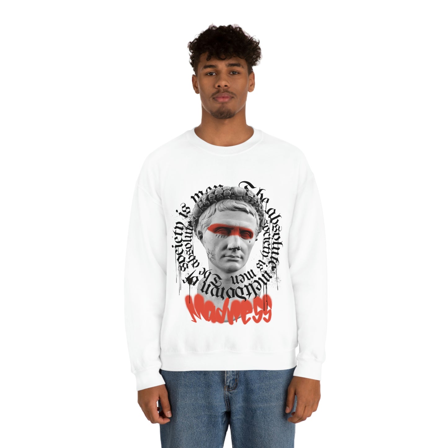 Greek Statue Graffiti Y2k Aesthetic Sweatshirt