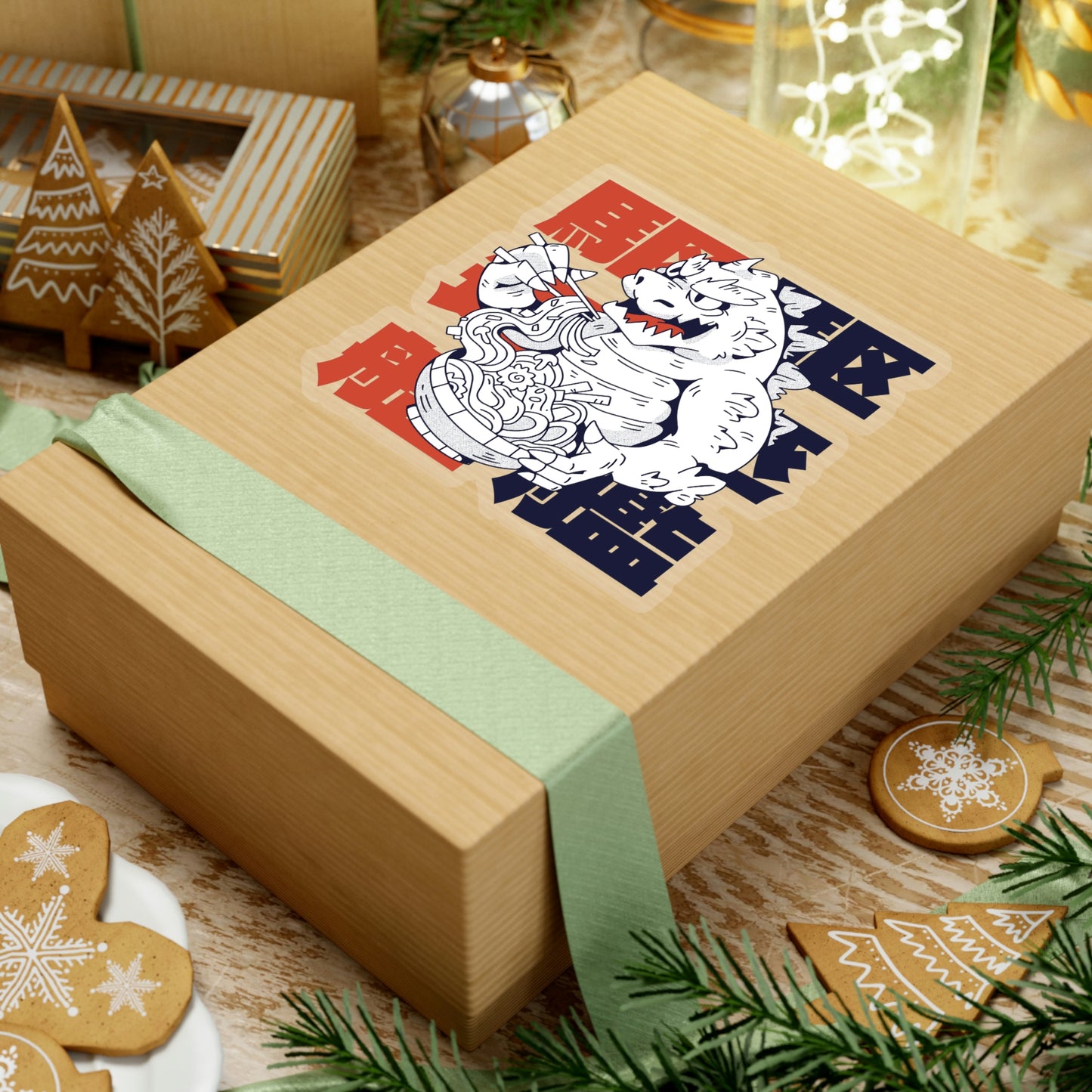 Japanese Aesthetic Monster Eating Ramen Sticker