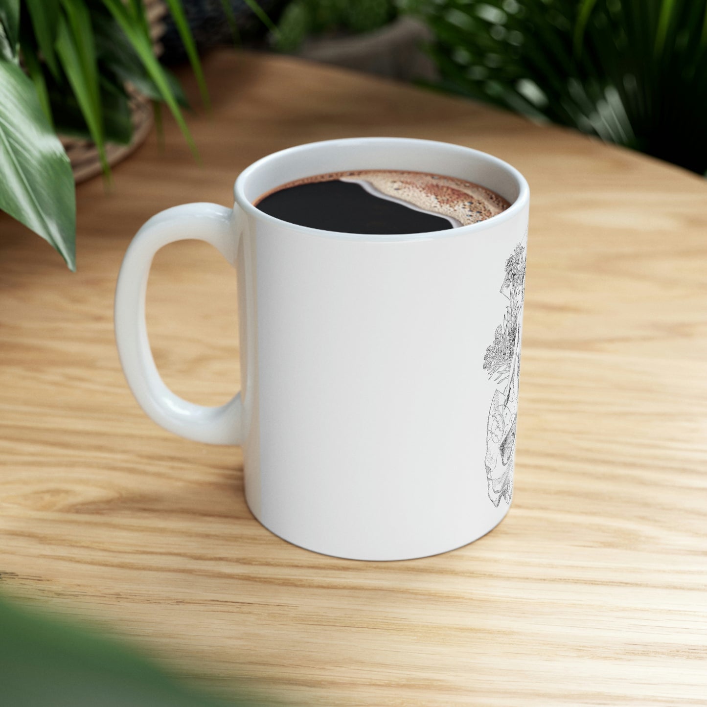 Encyclopedia Skull Goth Aesthetic White Ceramic Mug