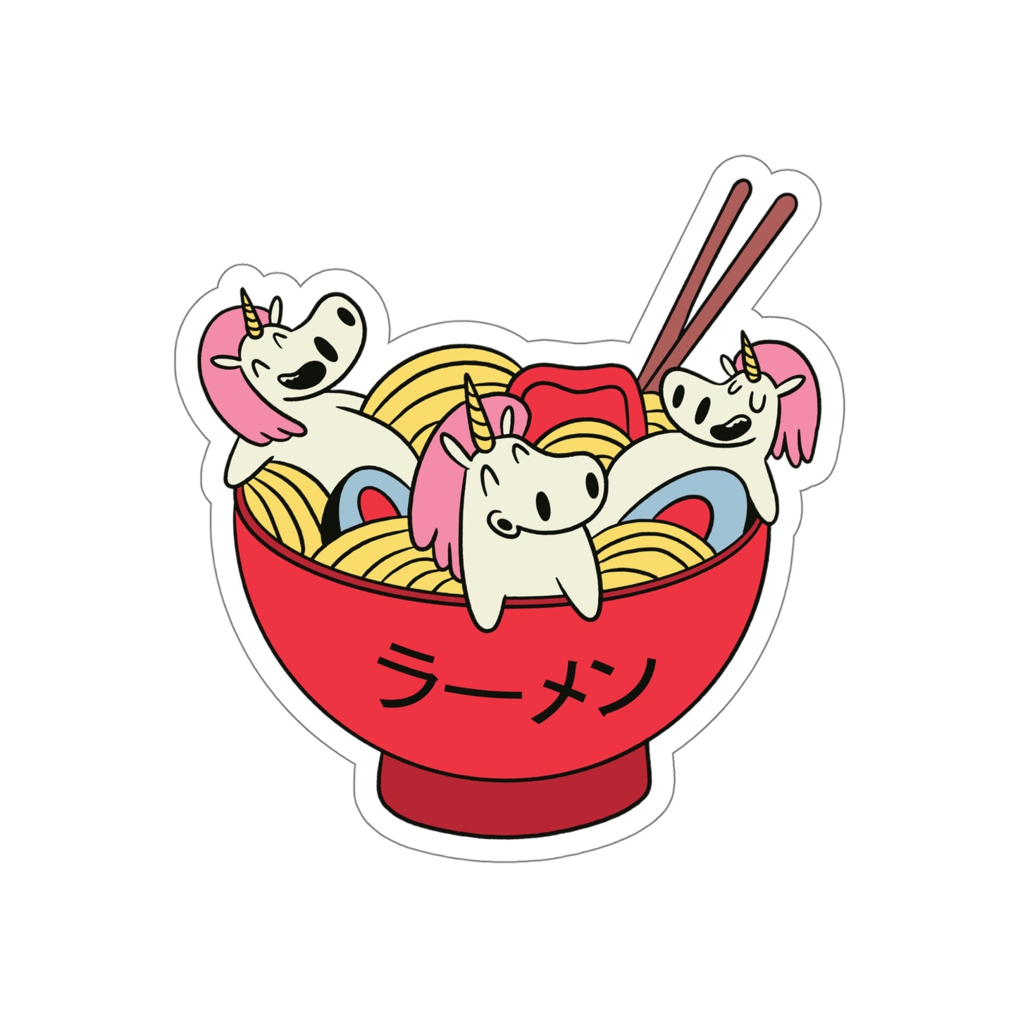 Japanese Aesthetic Unicorn In Ramen Sticker