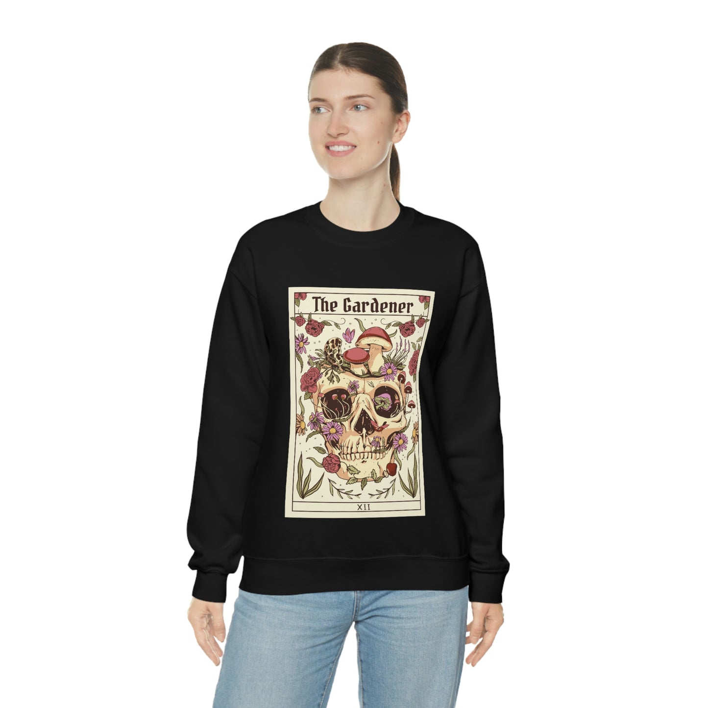 Tarot Card The Gardener Skull Sweatshirt