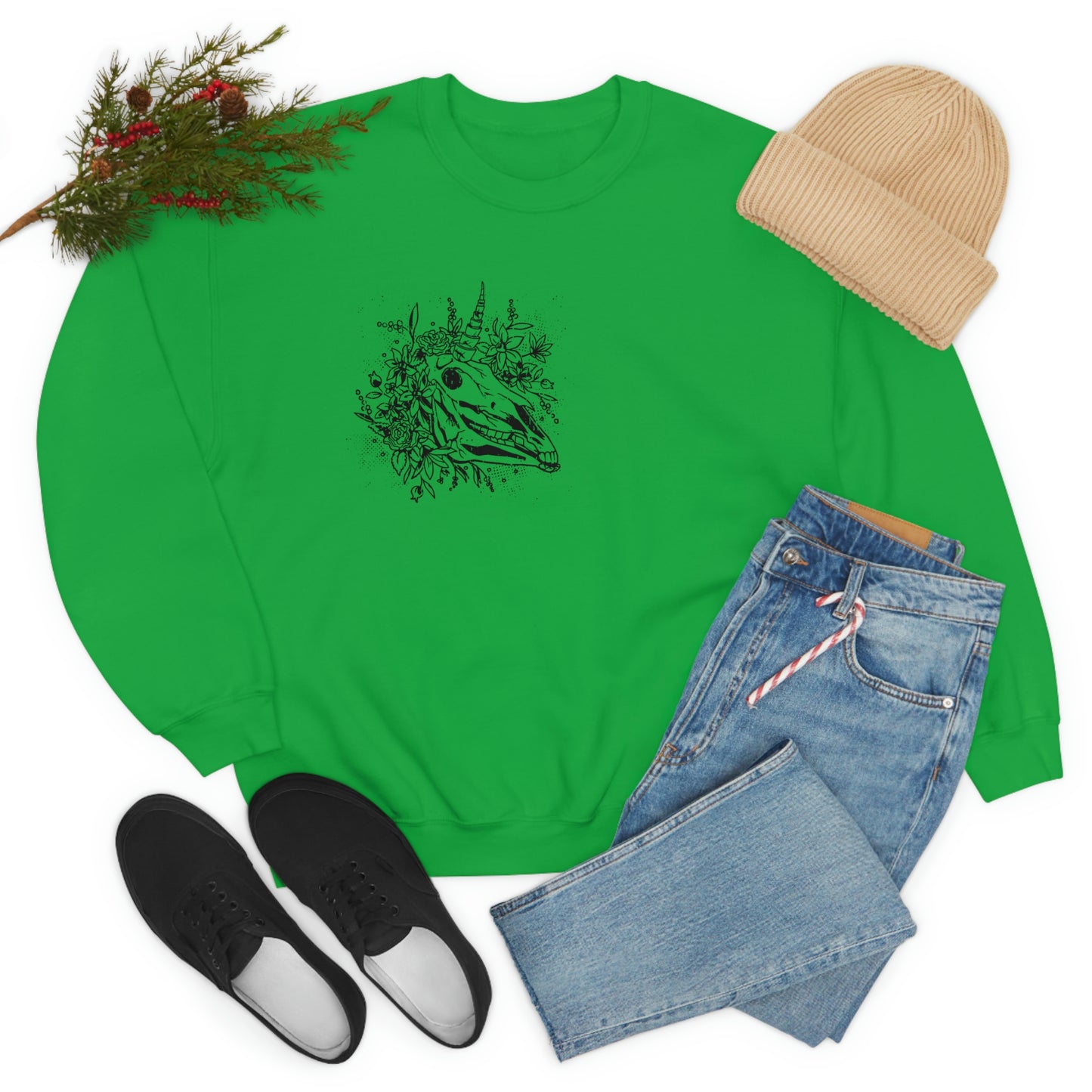 Unicorn Skull Goth Aesthetic Sweatshirt