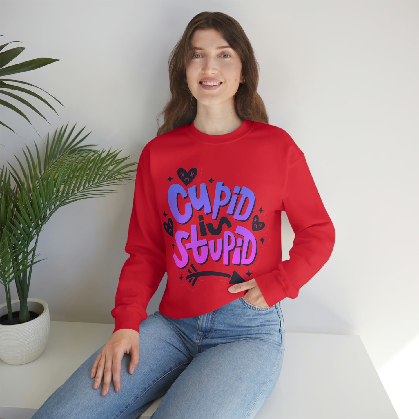 Anti Valentines Day Cupid Is Stupid Sweatshirt