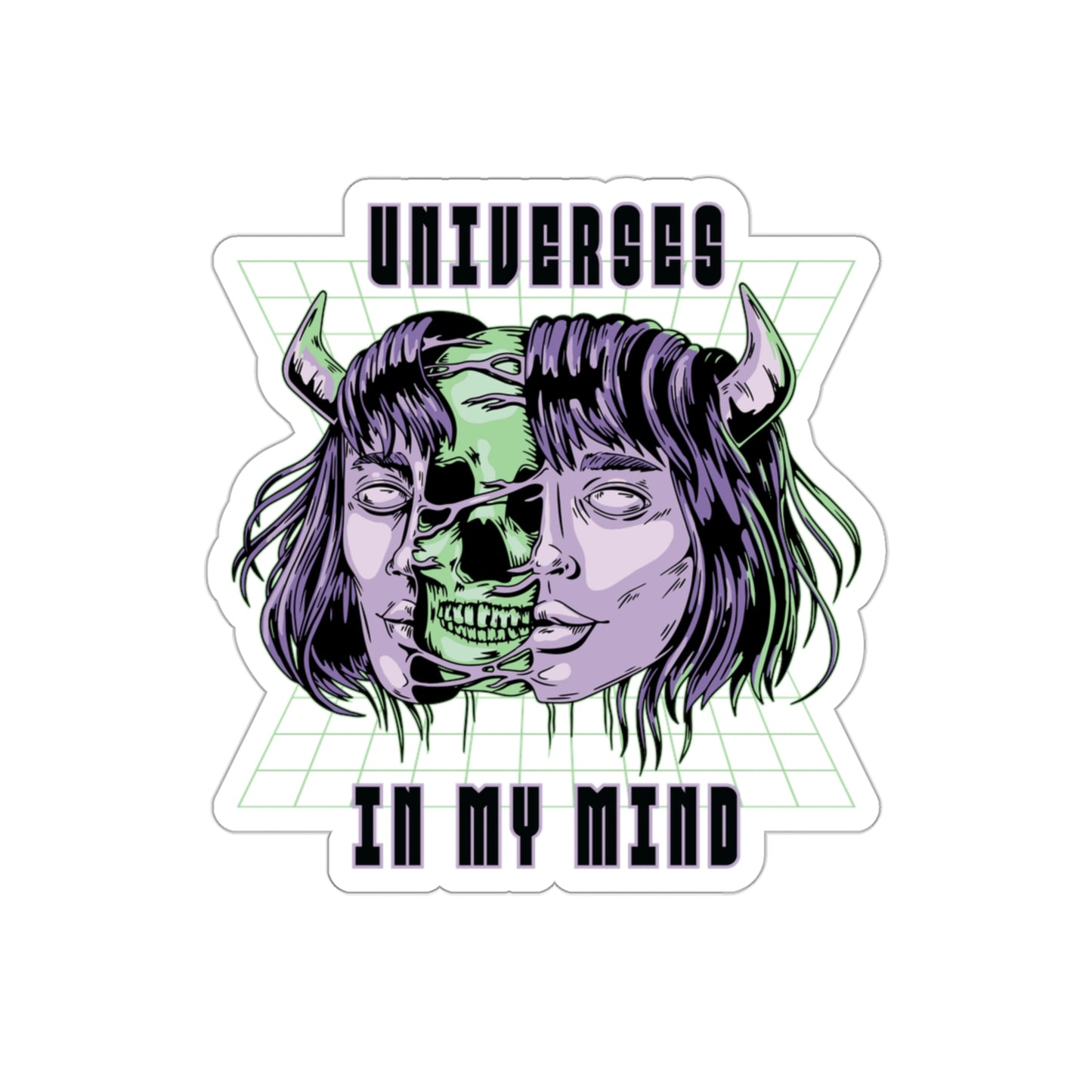 Universes In My Mind Pastel Goth Aesthetic Cyber Sticker