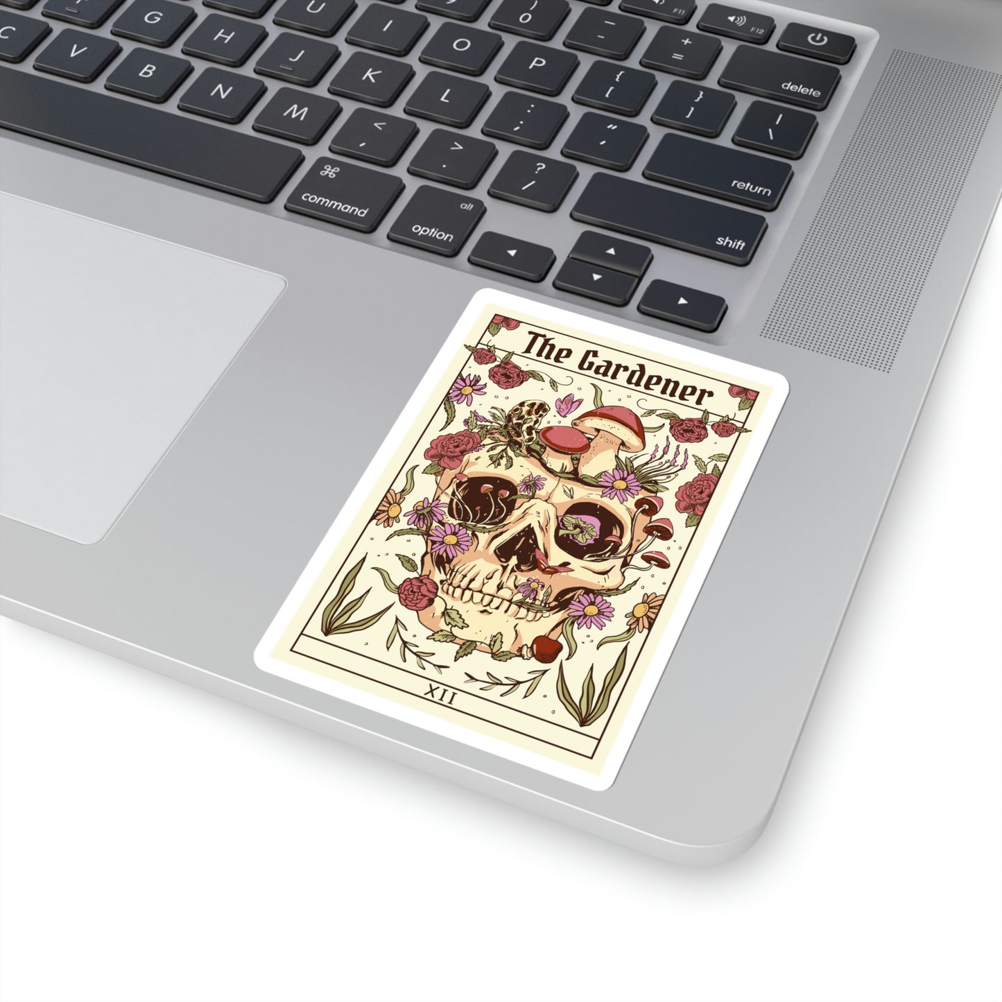 Tarot Card The Gardener Skull Sticker