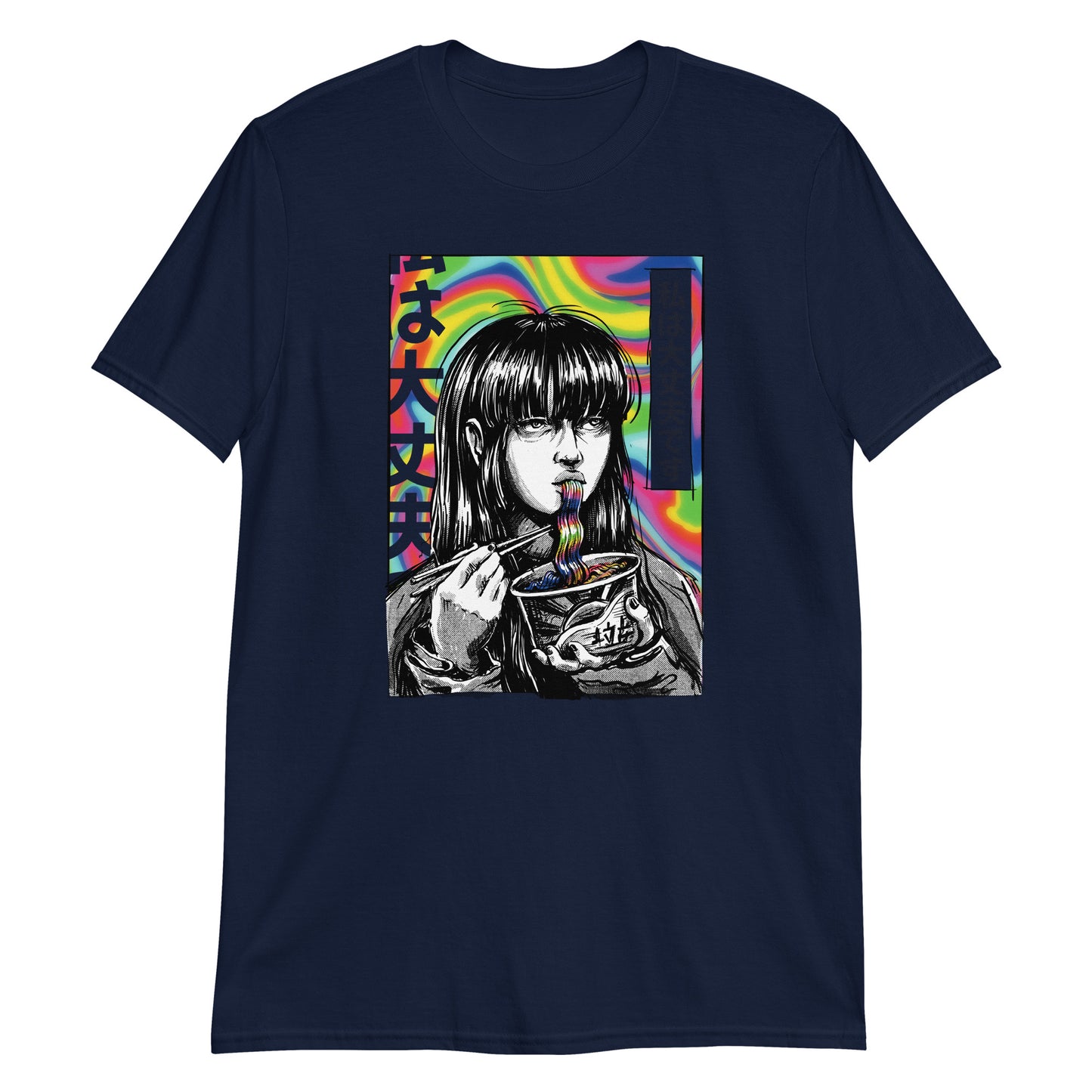 Japan Comic Psychedelic Girl Eating Ramen T-Shirt