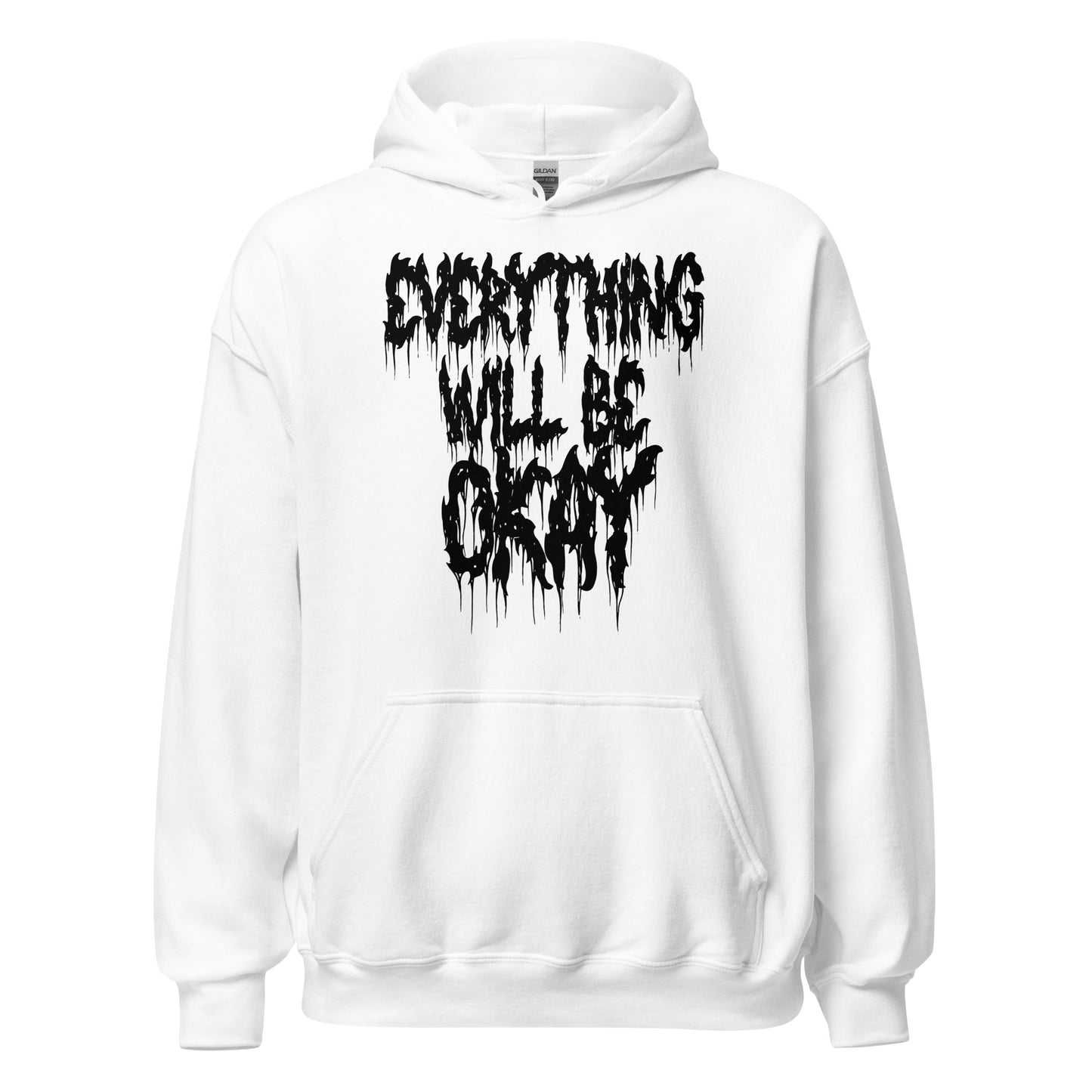 Goth Alternative Fashion Y2k Everything Will Be Okay White Hoodie