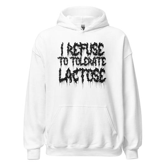 Goth Alternative Fashion Y2k I Refuse To Tolerate Lactose White Hoodie