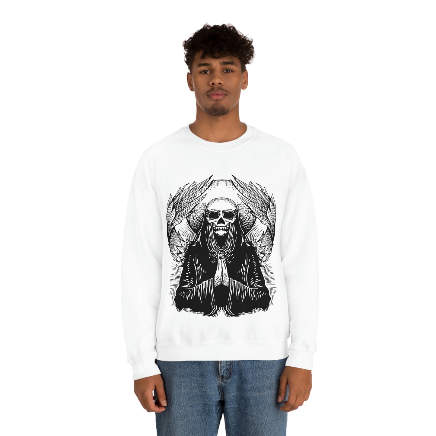 Angel Skull, Goth Aesthetic Sweatshirt