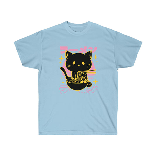 Kawaii Aesthetic Cute Cat Ramen Vaporwave T-Shirt