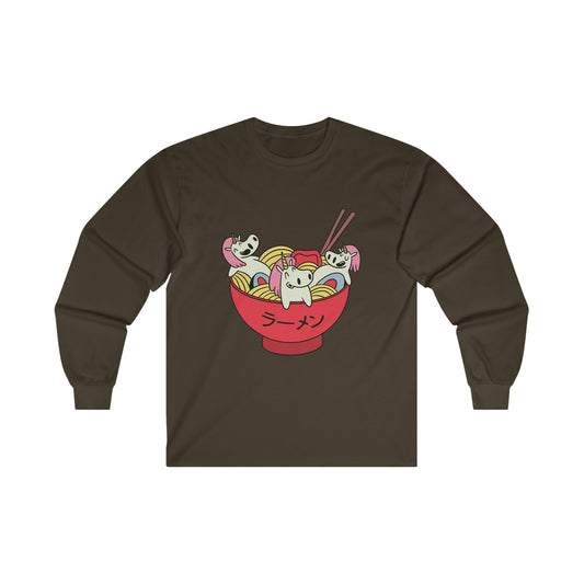 Japanese Aesthetic Unicorn In Ramen Long Sleeve Shirt