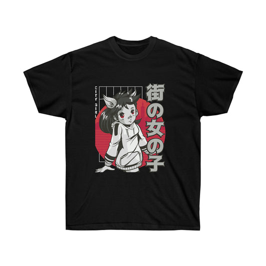Japanese Aesthetic Anime City Girl T-Shirt