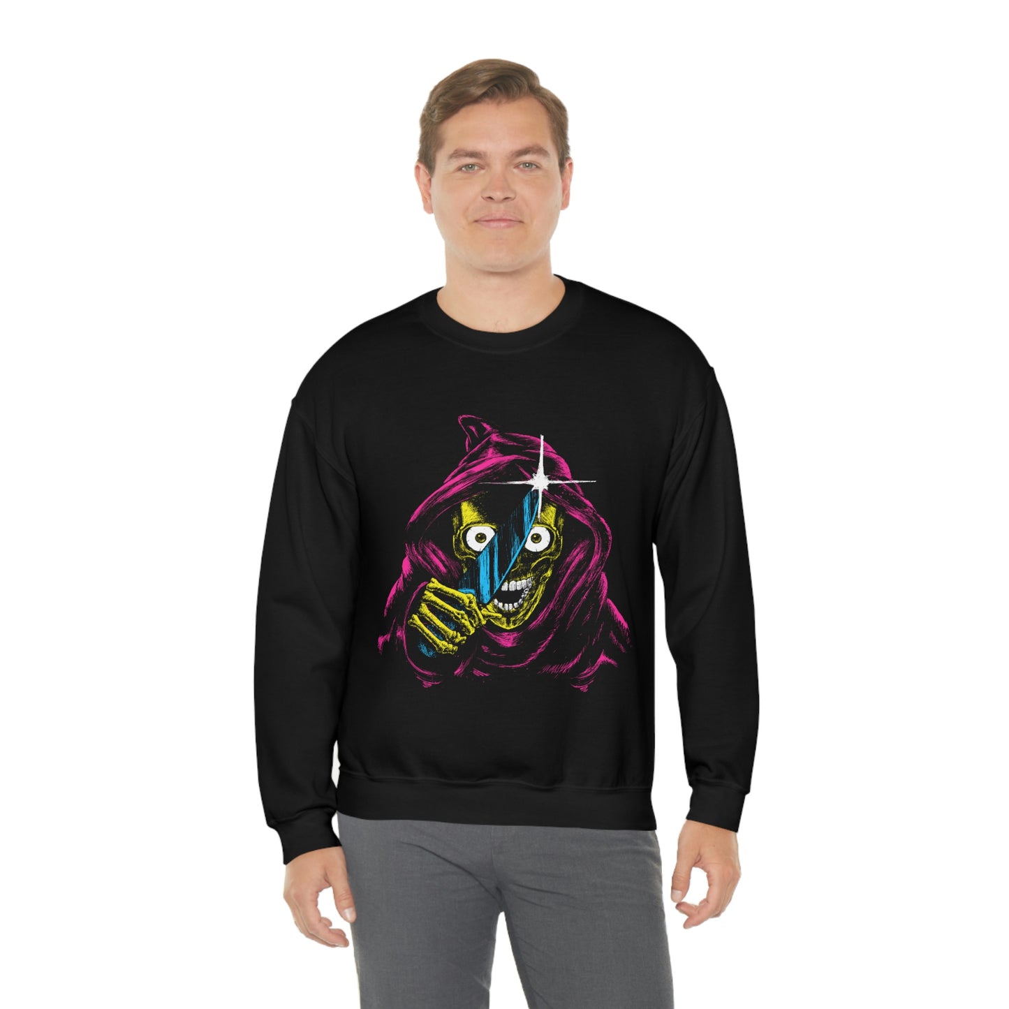 Grim Reaper With Knife Retro Goth Aesthetic Sweatshirt