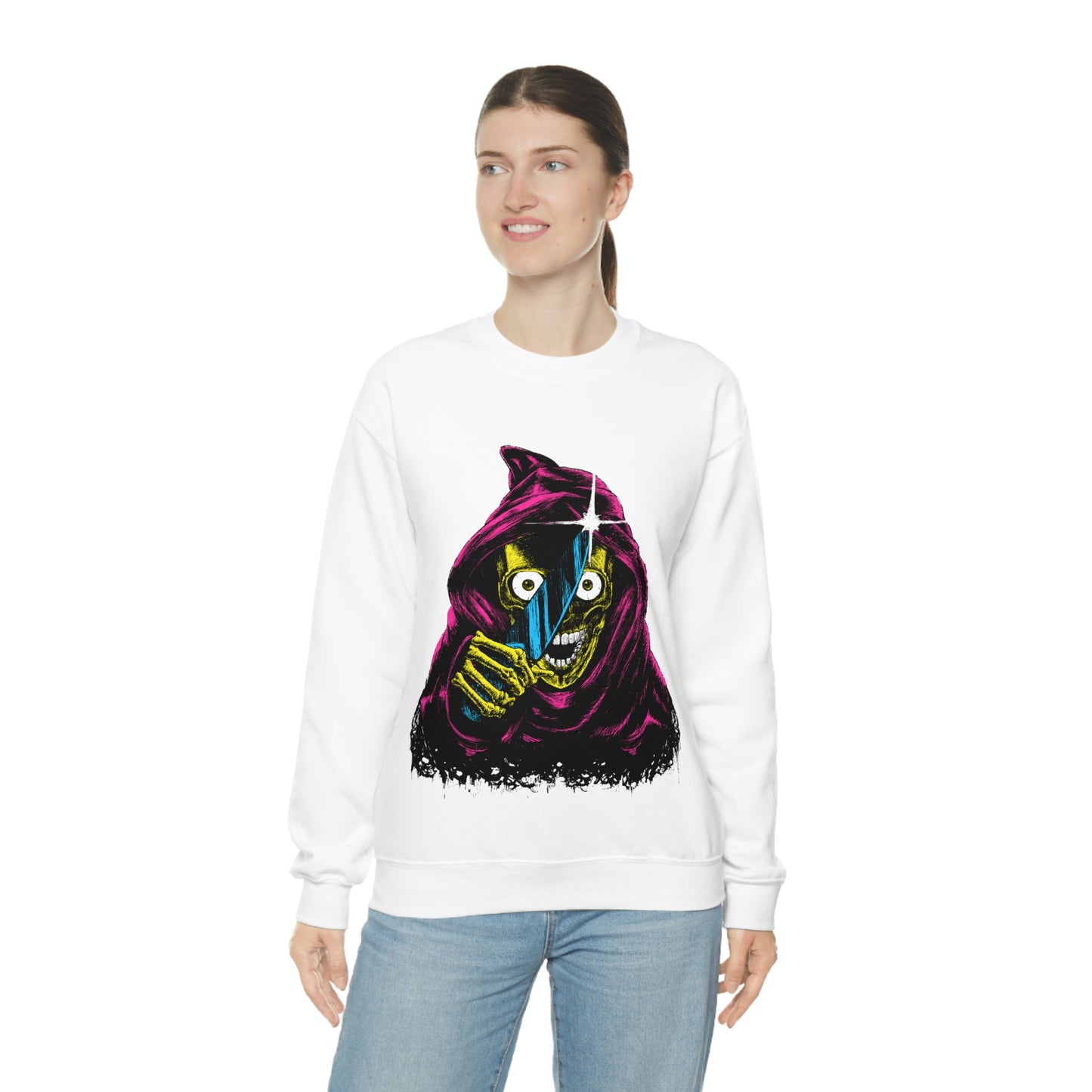 Grim Reaper With Knife Retro Goth Aesthetic Sweatshirt