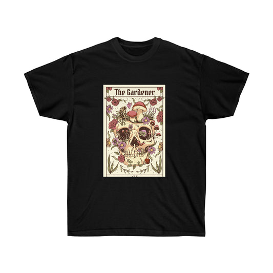 Tarot Card The Gardener Skull T-Shirt