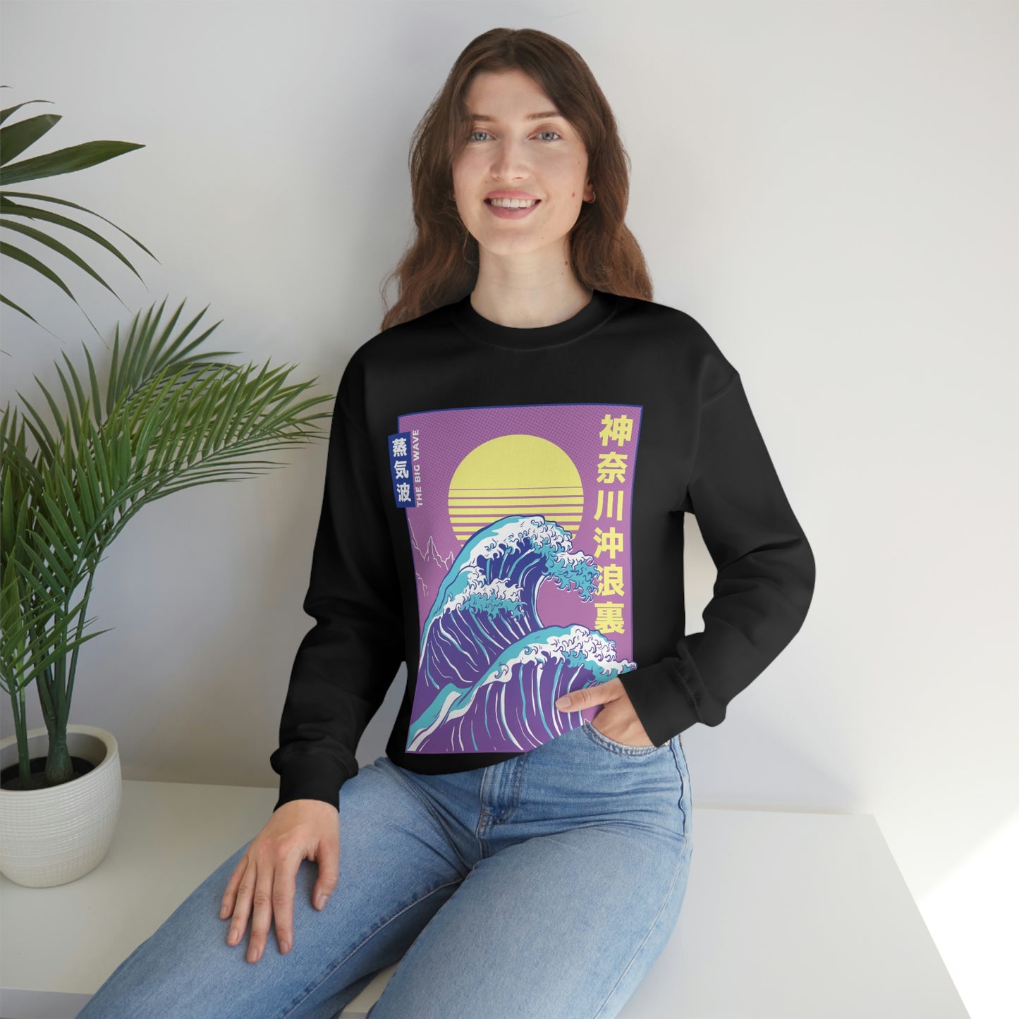 Japanese Aesthetic Vaporwave The Great Wave off Kanagawa Sweatshirt