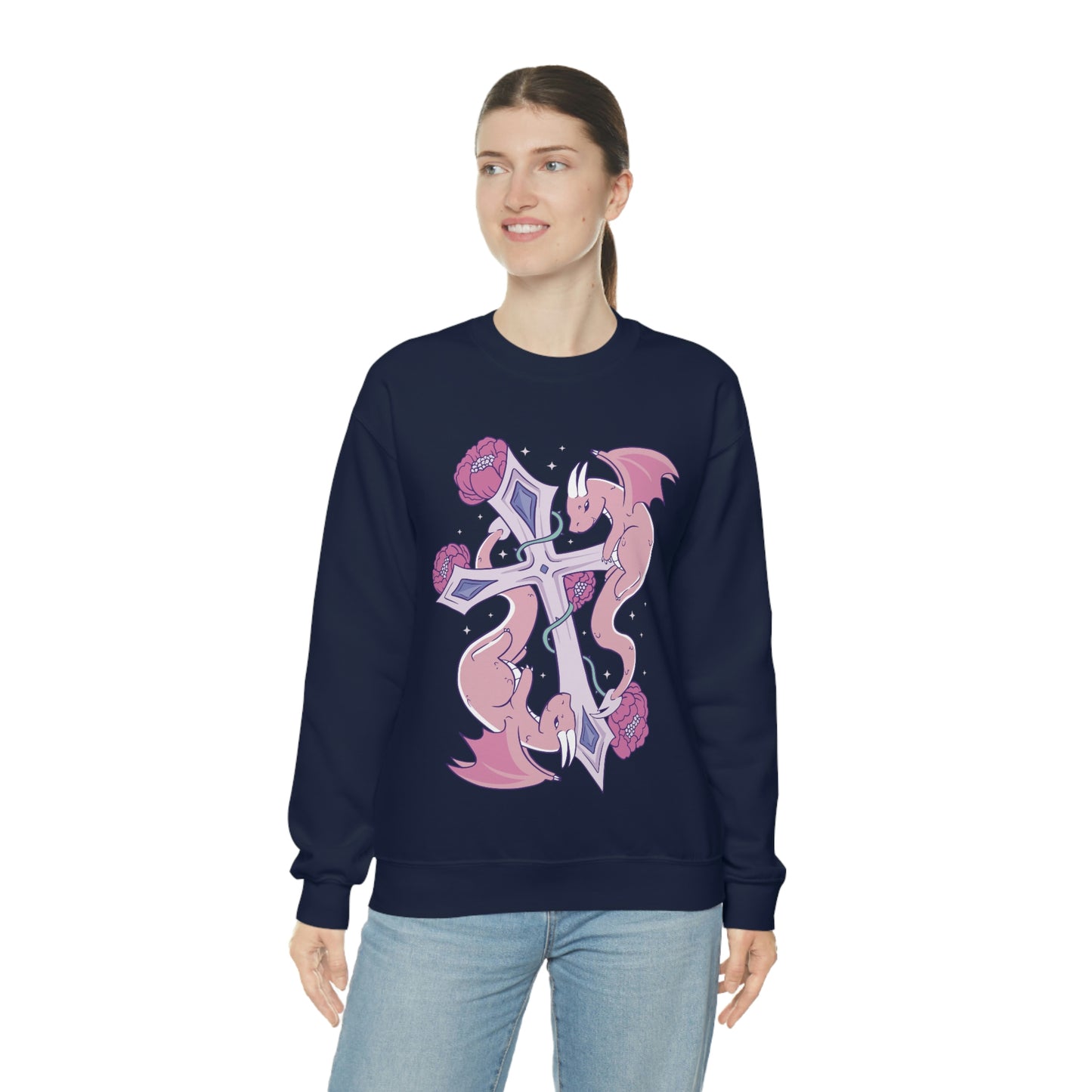 Pastel Goth Dragons, Goth Aesthetic Sweatshirt