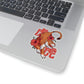 Japanese Aesthetic Tiger and Flowers Sticker