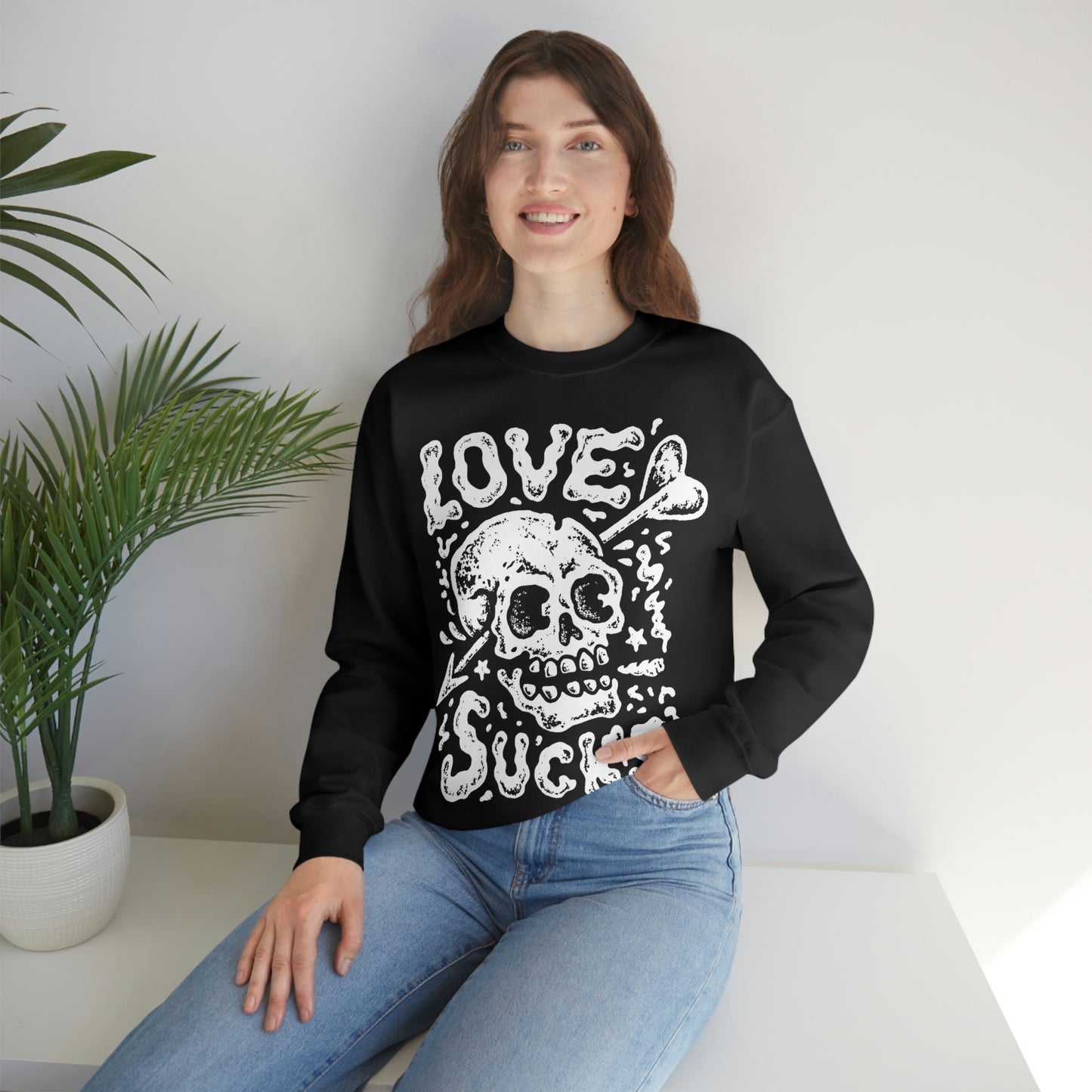 Love Sucks Goth Aesthetic Anti Valentine Sweatshirt