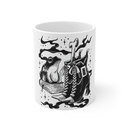 Witch Aesthetic Frog Goth Aesthetic White Ceramic Mug