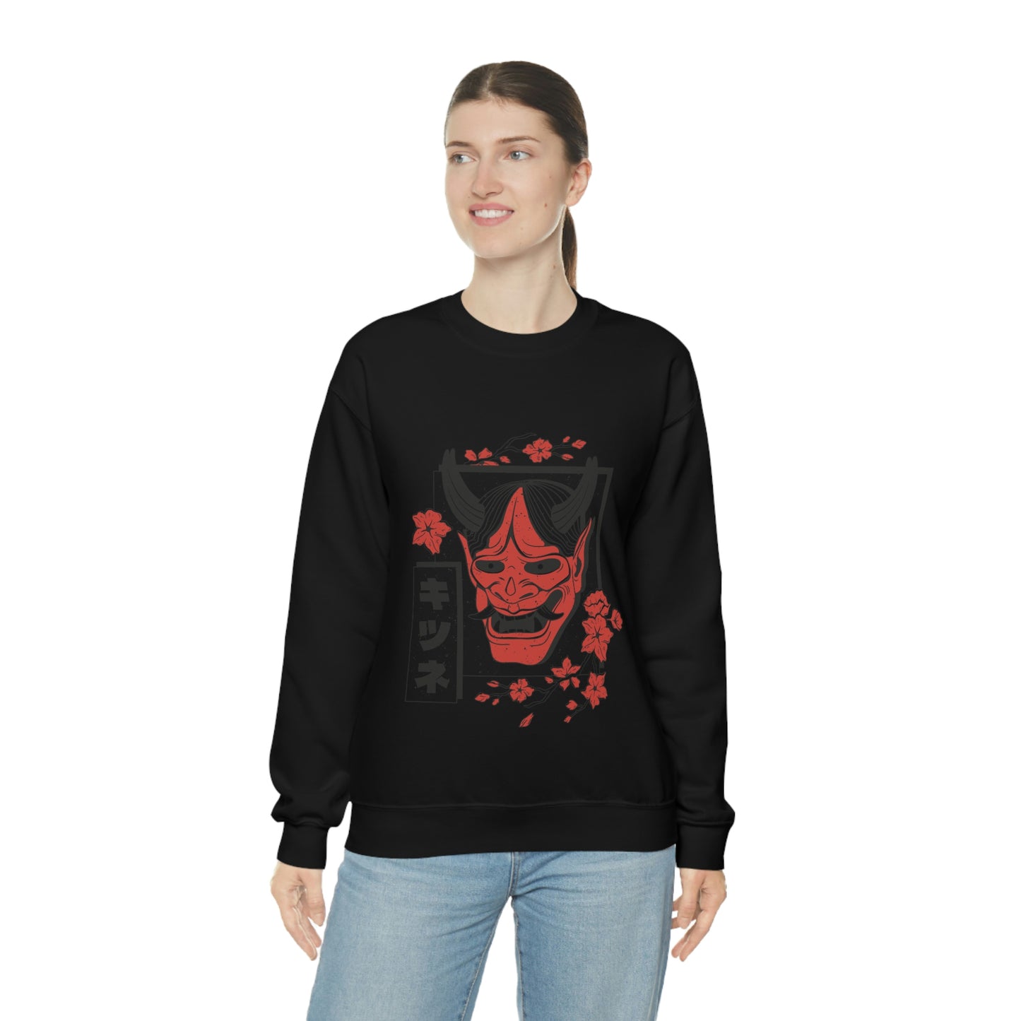 Indie Japanese Art, Japan Streeetwear Retro, Japanese Aesthetic Mask Sweatshirt