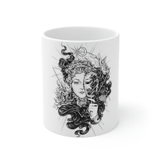 Dark Aesthetic White Ceramic Mug