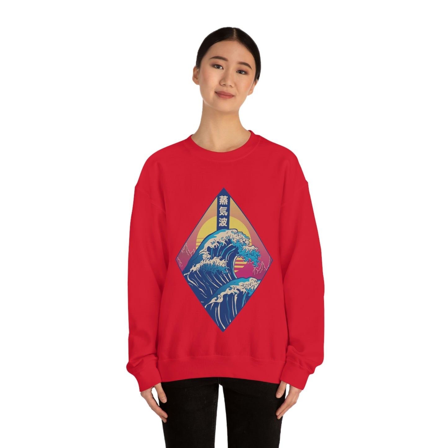 Japanese Aesthetic Retrowave The Great Wave off Kanagawa Sweatshirt