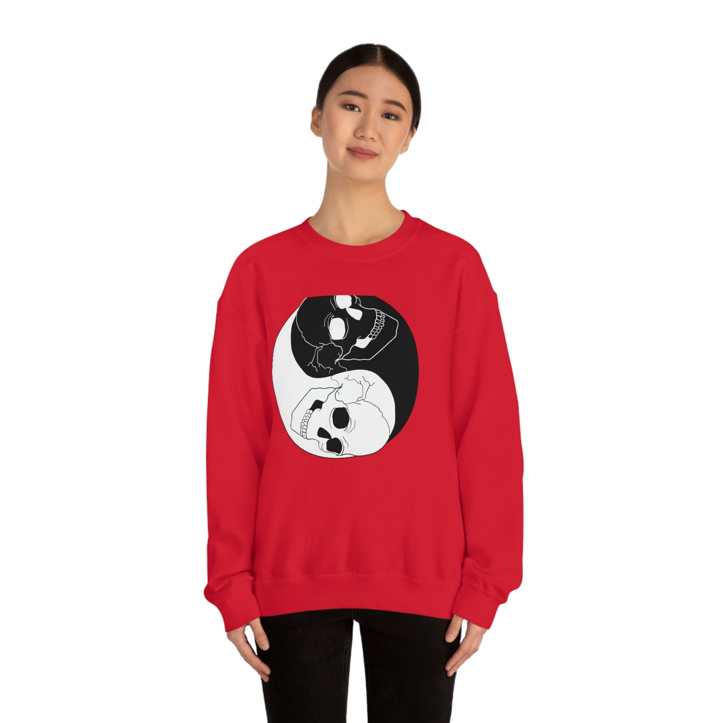 Ying Yang Skulls, Goth Aesthetic Sweatshirt