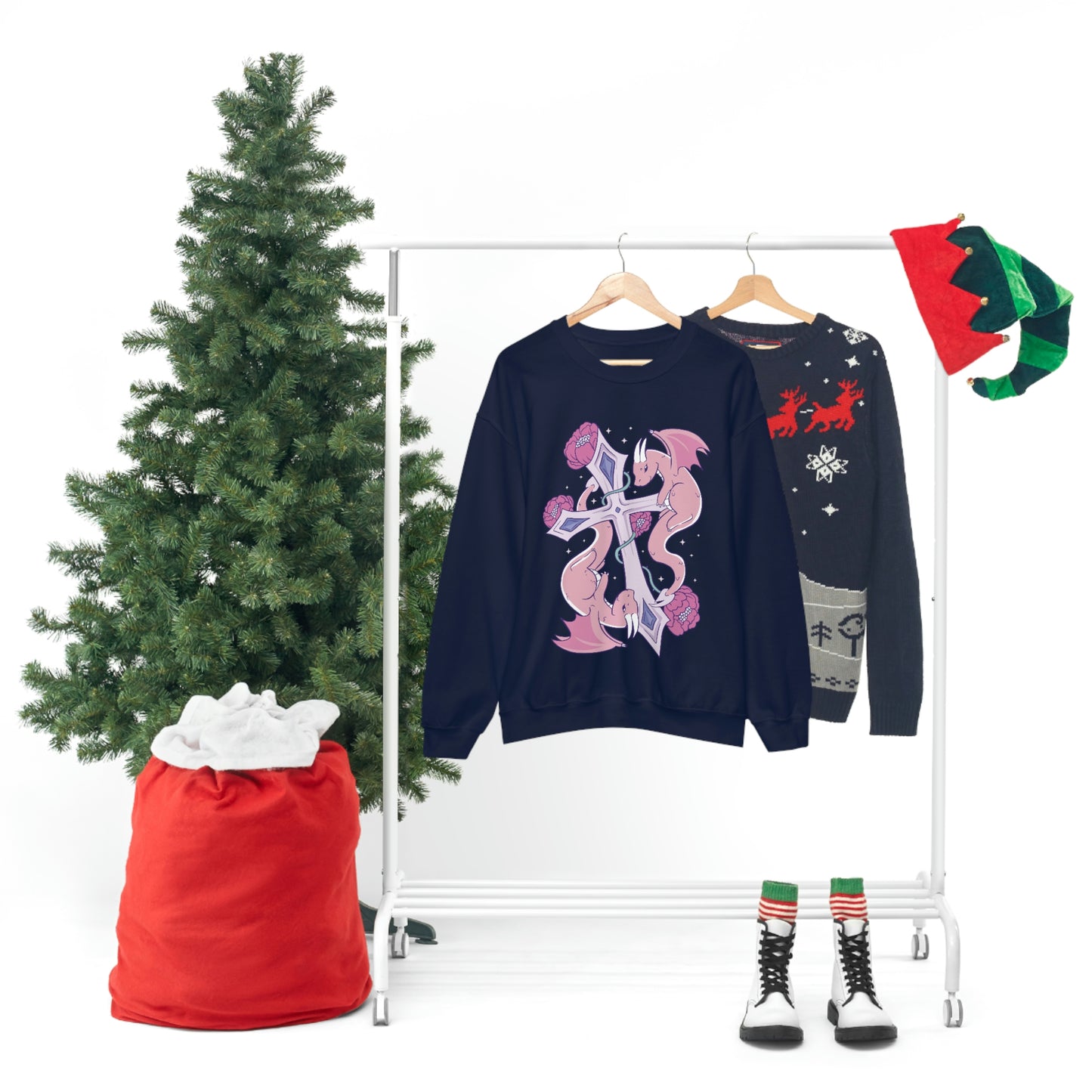 Pastel Goth Dragons, Goth Aesthetic Sweatshirt