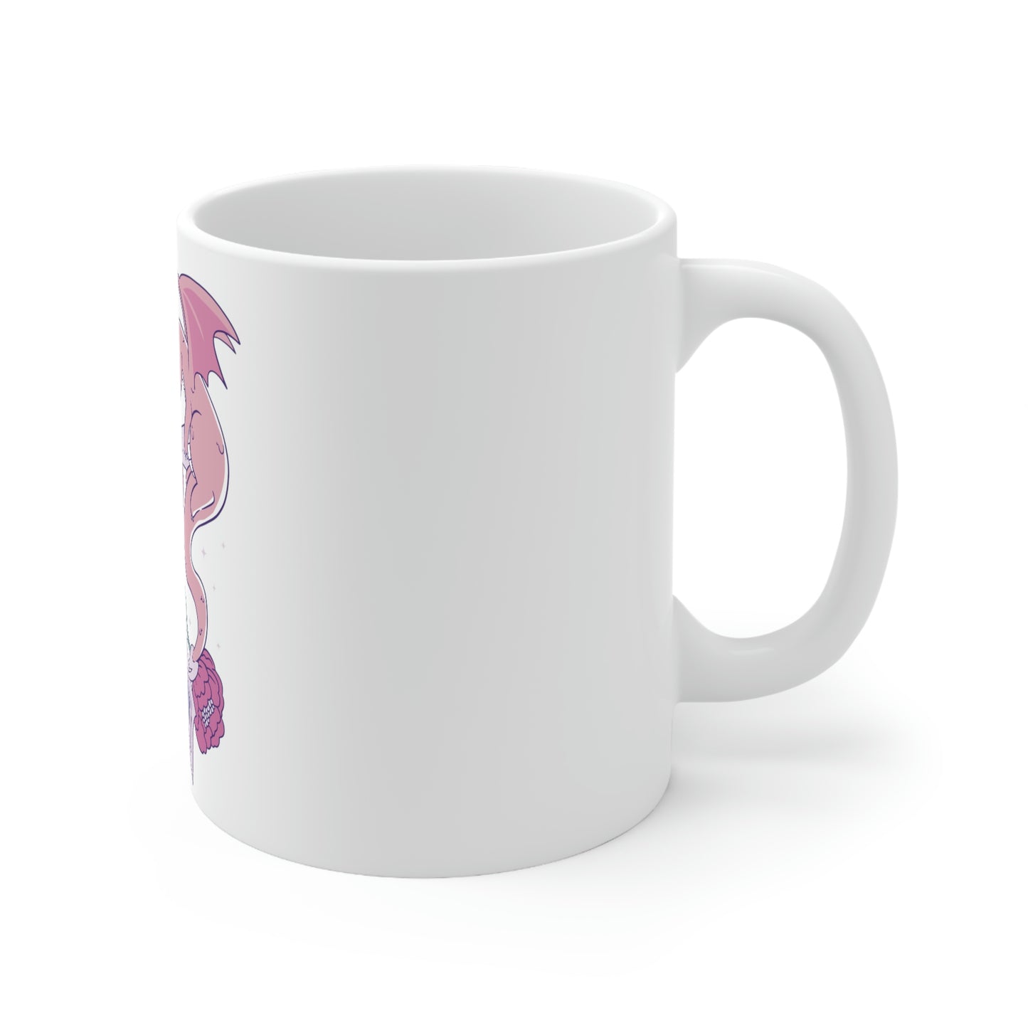 Pastel Goth Dragons, Goth Aesthetic White Ceramic Mug